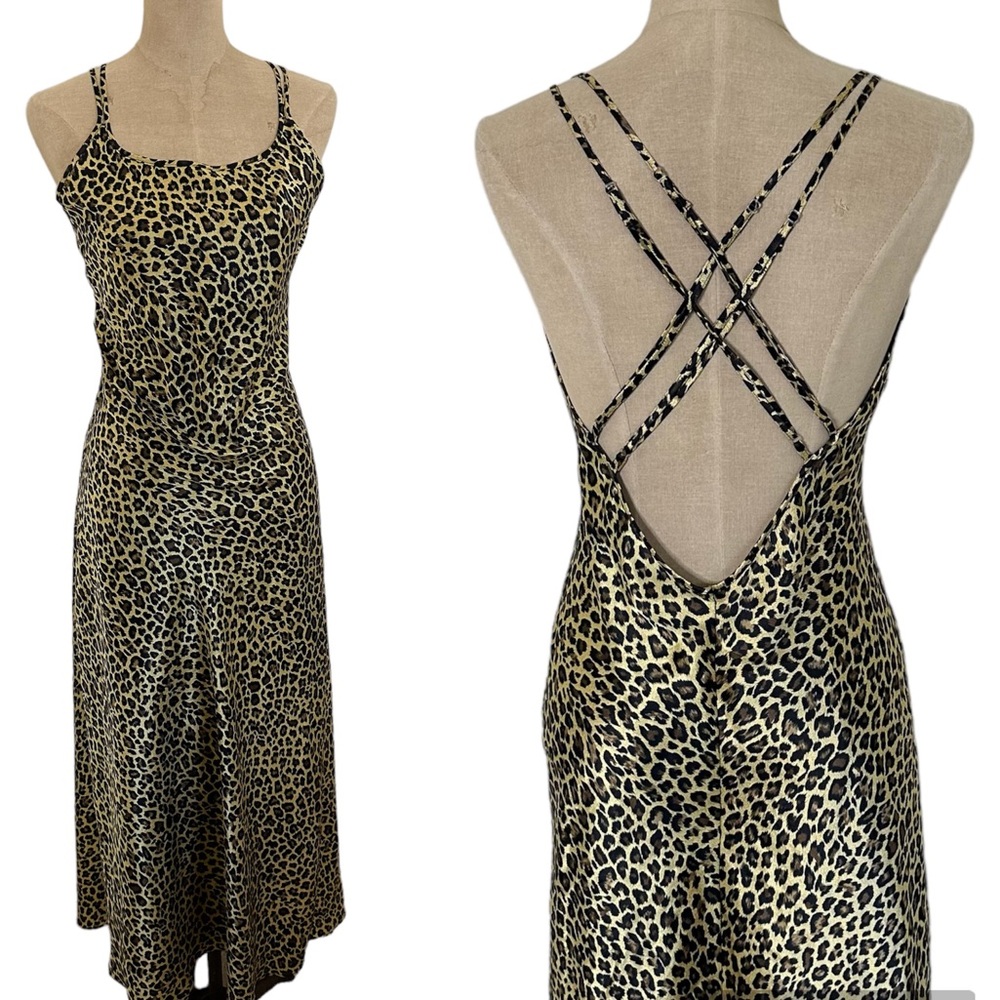 Victoria’s Secret Satin Leopard Cheetah Animal Print Lingerie Slip Dress